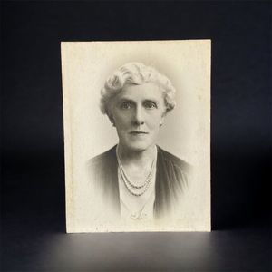 Vtg 1944 Old Women Photo Grandmother Granny Photograph Cardstock Pearls